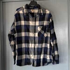 Woolrich Mens Blue Plaid Flannel Button Front Shirt Long Sleeves sz 2XL